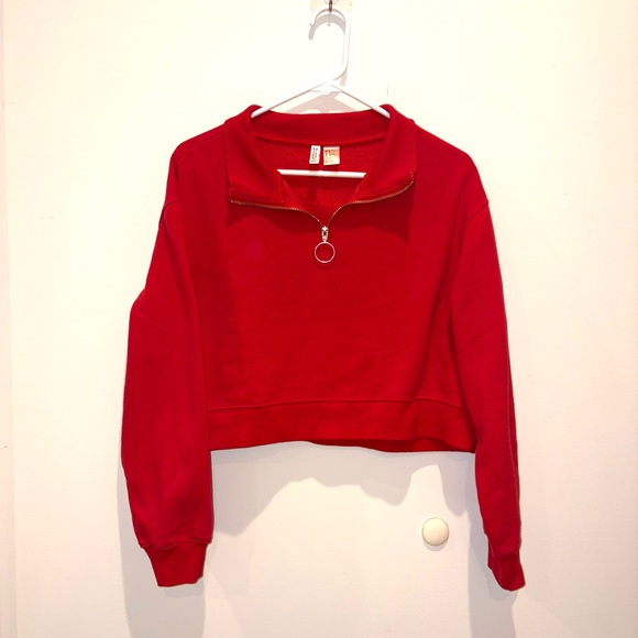 H&M red quarter zip size medium - Picture 2 of 6